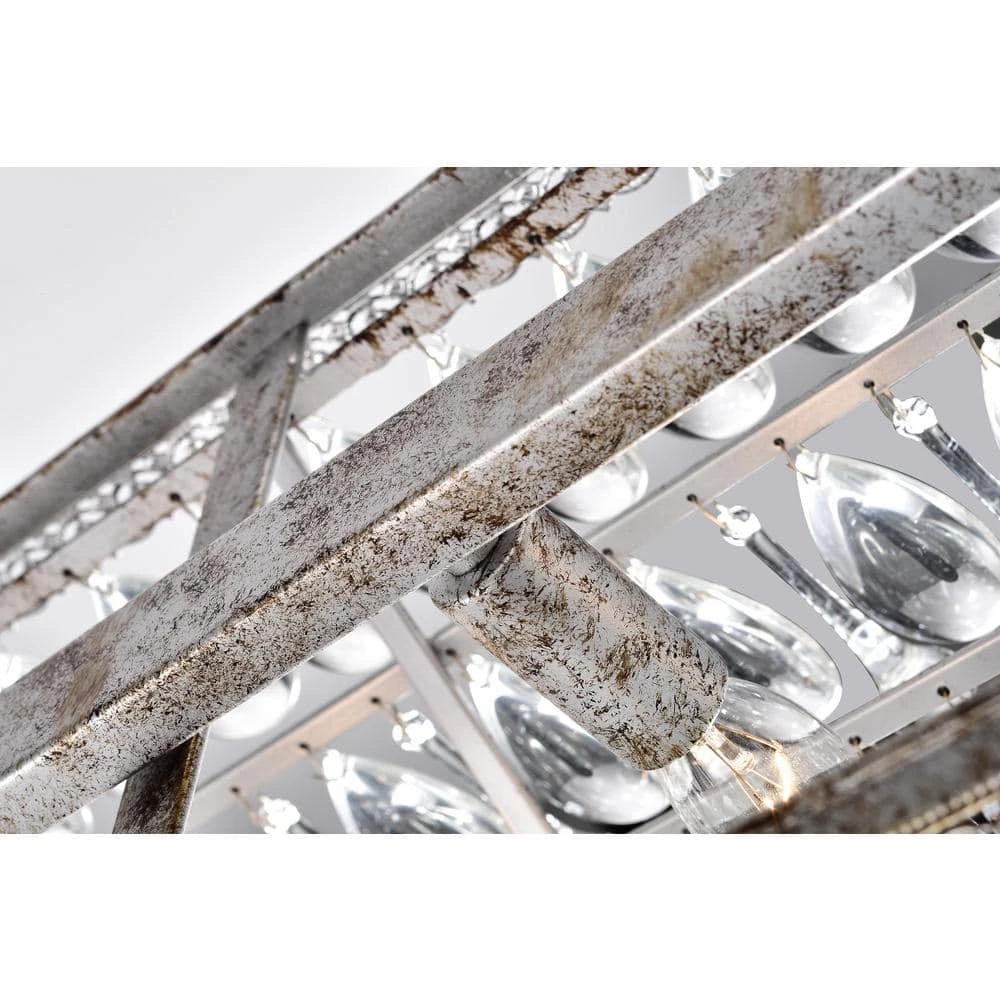 Coupon ๐ Chiara 6-Light Antique Silver Rectangular Glam Chandelier with Clear Glass Hanging Teardrop Crystals by Edvivi โ๏ธ 6 Coupon ๐ Chiara 6-Light Antique Silver Rectangular Glam Chandelier with Clear Glass Hanging Teardrop Crystals by Edvivi โ๏ธ - Image 4