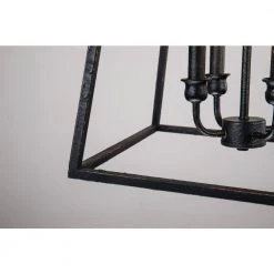 Buy 🤩 Lauren Traditional 14 in. 4-Light Antique Textured Black Finish Farmhouse Cage Pendant Light by Edvivi 💯 -Deals Edvivi || Atlas Store antique texture black edvivi chandeliers epl1375bk 1f 1000