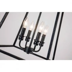 Buy 🤩 Lauren Traditional 14 in. 4-Light Antique Textured Black Finish Farmhouse Cage Pendant Light by Edvivi 💯 -Deals Edvivi || Atlas Store antique texture black edvivi chandeliers epl1375bk 4f 1000