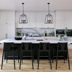 Buy 🤩 Lauren Traditional 14 in. 4-Light Antique Textured Black Finish Farmhouse Cage Pendant Light by Edvivi 💯 -Deals Edvivi || Atlas Store antique texture black edvivi chandeliers epl1375bk d4 1000