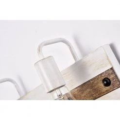 Wholesale 🤩 Chester Modern Farmhouse 23 in. Rustic 3-Lights Antique White and Wood Industrial Vanity Light by Edvivi 🎉 -Deals Edvivi || Atlas Store antique white and wood edvivi vanity lighting ew3566wh 66 1000