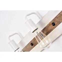 Wholesale 🤩 Chester Modern Farmhouse 23 in. Rustic 3-Lights Antique White and Wood Industrial Vanity Light by Edvivi 🎉 -Deals Edvivi || Atlas Store antique white and wood edvivi vanity lighting ew3566wh fa 1000
