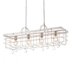 Brand new 👍 Rita 4-Light French Country Antique White Finish Lantern Linear Island Chandelier for Kitchen by Edvivi 🤩