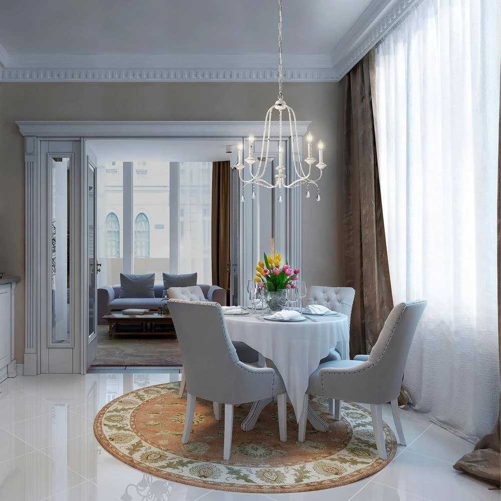 Buy ✔️ Hartsville 5-Light Rustic Distressed Antique White Farmhouse Candlestick Chandelier with Hanging Crystals by Edvivi ✨ 12 Buy ✔️ Hartsville 5-Light Rustic Distressed Antique White Farmhouse Candlestick Chandelier with Hanging Crystals by Edvivi ✨ - Image 10