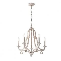 Best reviews of 🤩 Hartsville 5-Light Antique White Farmhouse Distressed Candle Style Chandelier by Edvivi 🔥 -Deals Edvivi || Atlas Store antique white edvivi chandeliers epj5866wh 40 1000