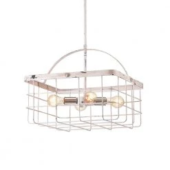 Top 10 ๐ Rita 4-Light French Country Antique White Wood Finish Farmhouse Cage Lantern Chandelier by Edvivi โ๏ธ