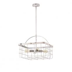 Top 10 🎁 Rita 4-Light French Country Antique White Wood Finish Farmhouse Cage Lantern Chandelier by Edvivi ✔️ -Deals Edvivi || Atlas Store antique white edvivi chandeliers epl119wh c3 1000