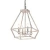 Outlet 👍 Rita 4-Light Rustic Antique White Modern Farmhouse Lantern Pendant Geometric Chandelier by Edvivi ❤️ -Deals Edvivi || Atlas Store antique white edvivi chandeliers epl1756wh 64 1000