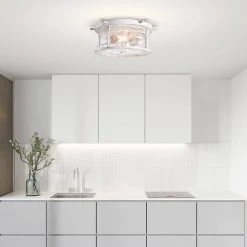 Cheapest 🎉 2-Light Antique White Flush Mount with Caged Glass Shade by Edvivi 🤩 -Deals Edvivi || Atlas Store antique white edvivi flush mount lights ecg1416wh 31 1000