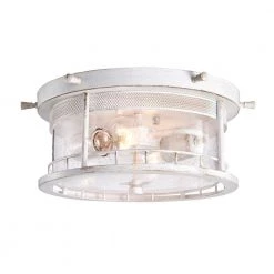 Cheapest ๐ 2-Light Antique White Flush Mount with Caged Glass Shade by Edvivi ๐คฉ