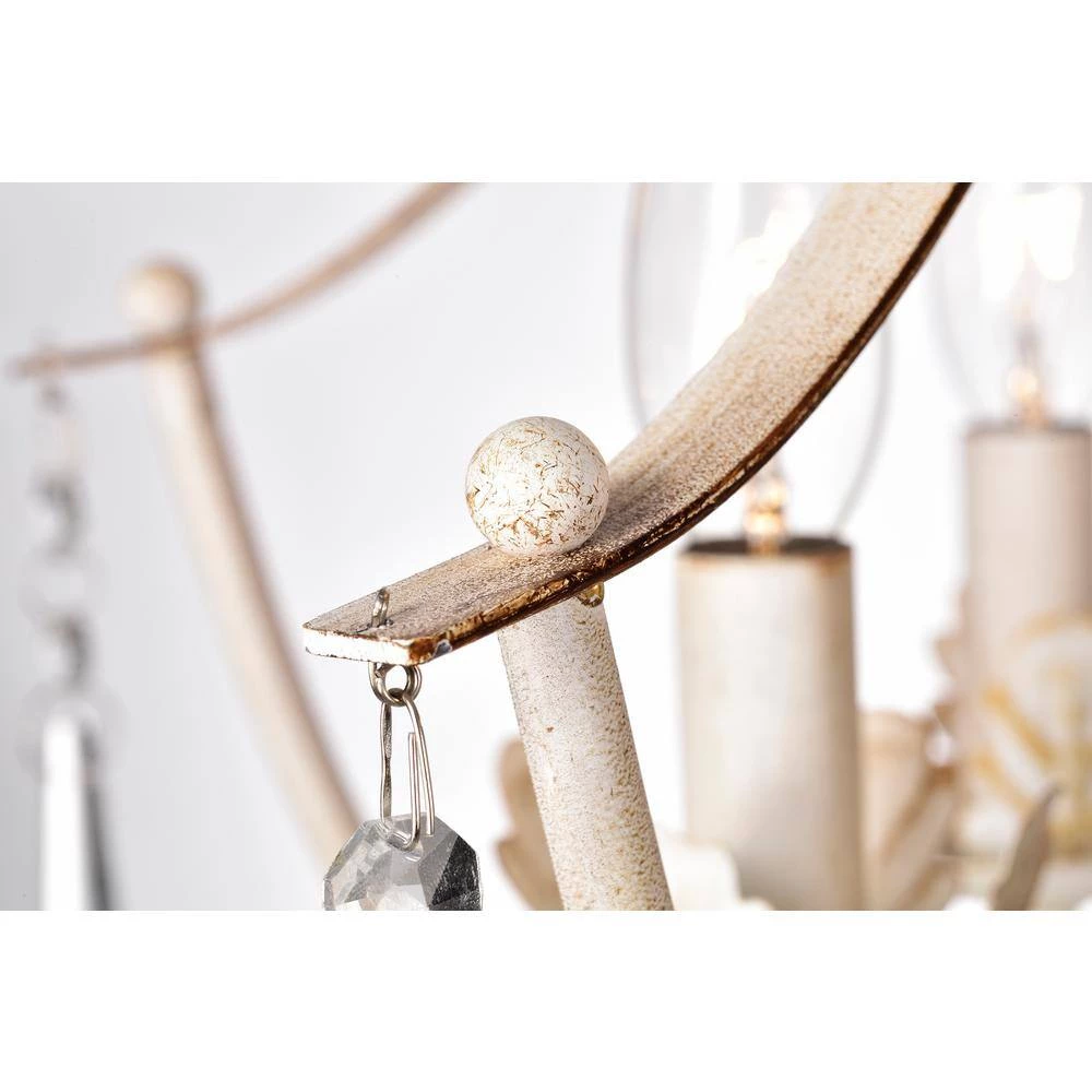 New ❤️ 5-Light Antique White with Antique Gold Accents Crystal Chandelier by Edvivi ⌛ 7 New ❤️ 5-Light Antique White with Antique Gold Accents Crystal Chandelier by Edvivi ⌛ - Image 5