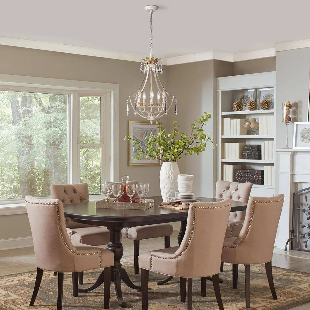 New ❤️ 5-Light Antique White with Antique Gold Accents Crystal Chandelier by Edvivi ⌛ 16 New ❤️ 5-Light Antique White with Antique Gold Accents Crystal Chandelier by Edvivi ⌛ - Image 14