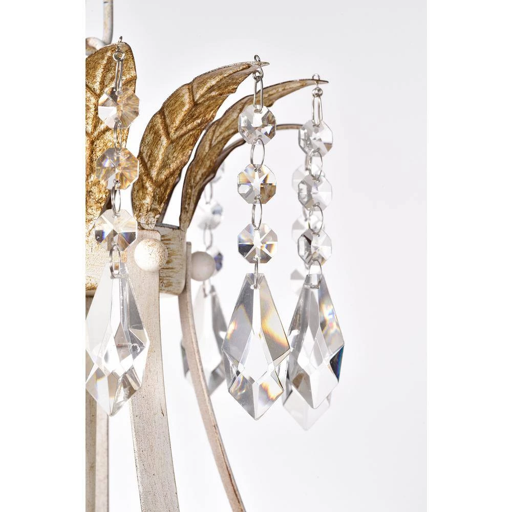 New ❤️ 5-Light Antique White with Antique Gold Accents Crystal Chandelier by Edvivi ⌛ 8 New ❤️ 5-Light Antique White with Antique Gold Accents Crystal Chandelier by Edvivi ⌛ - Image 6
