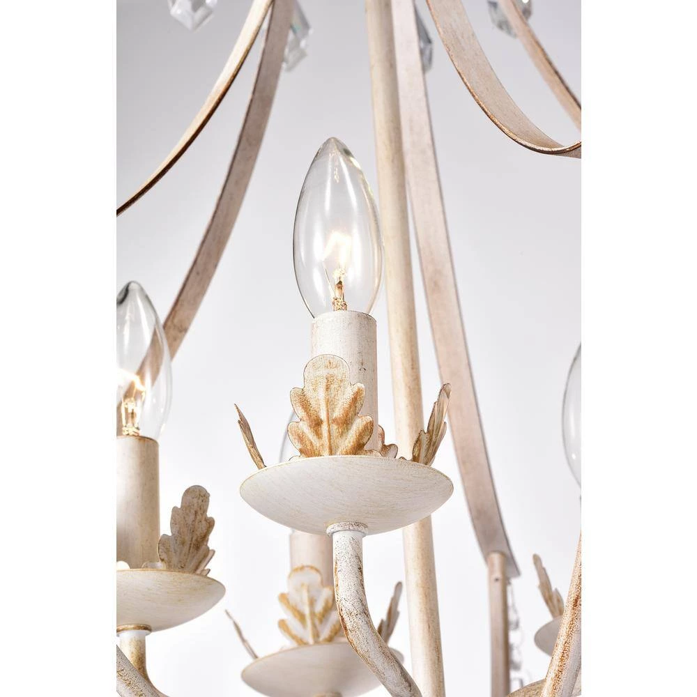 New ❤️ 5-Light Antique White with Antique Gold Accents Crystal Chandelier by Edvivi ⌛ 15 New ❤️ 5-Light Antique White with Antique Gold Accents Crystal Chandelier by Edvivi ⌛ - Image 13