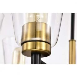 Promo ⌛ Briarwood 6-Light Black and Antique Brass Chandelier with Clear Cone Glass Shades by Edvivi 🥰 -Deals Edvivi || Atlas Store black and antique brass edvivi chandeliers epc6464bkab 44 1000