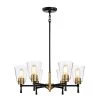 Promo ⌛ Briarwood 6-Light Black and Antique Brass Chandelier with Clear Cone Glass Shades by Edvivi 🥰 -Deals Edvivi || Atlas Store black and antique brass edvivi chandeliers epc6464bkab 64 1000