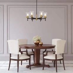 Promo ⌛ Briarwood 6-Light Black and Antique Brass Chandelier with Clear Cone Glass Shades by Edvivi 🥰 -Deals Edvivi || Atlas Store black and antique brass edvivi chandeliers epc6464bkab c3 1000