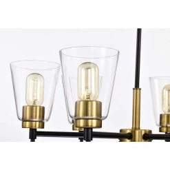 Promo ⌛ Briarwood 6-Light Black and Antique Brass Chandelier with Clear Cone Glass Shades by Edvivi 🥰 -Deals Edvivi || Atlas Store black and antique brass edvivi chandeliers epc6464bkab fa 1000