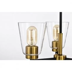 Best Pirce 🤩 Briarwood 3-Light Black and Antique Brass Chandelier with Clear Cone Glass Shades by Edvivi 😉 -Deals Edvivi || Atlas Store black and antique brass edvivi chandeliers epc6564bkab 1f 1000