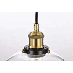 Wholesale 🥰 Mateo 10 in. 1-Light Black and Antique Brass Pendant Light with Clear Dome Glass Shade by Edvivi 👏 -Deals Edvivi || Atlas Store black and antique brass edvivi chandeliers epj4924bkab 1d 1000