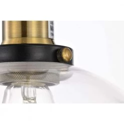 Wholesale 🥰 Mateo 10 in. 1-Light Black and Antique Brass Pendant Light with Clear Dome Glass Shade by Edvivi 👏 -Deals Edvivi || Atlas Store black and antique brass edvivi chandeliers epj4924bkab 66 1000