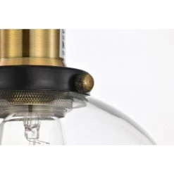 Best deal 🧨 Mateo 1-Light Black and Antique Brass Mini Pendant Light with Clear Globe Glass Shade by Edvivi 🔔 -Deals Edvivi || Atlas Store black and antique brass edvivi pendant lights epj4914bkab 66 1000