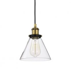 Buy ✔️ Mateo 1-Light Black and Antique Brass Mini Pendant Light with Clear Glass Shade by Edvivi 😀 -Deals Edvivi || Atlas Store black and antique brass edvivi pendant lights epj4934bkab 40 1000