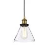Buy ✔️ Mateo 1-Light Black and Antique Brass Mini Pendant Light with Clear Glass Shade by Edvivi 😀 -Deals Edvivi || Atlas Store black and antique brass edvivi pendant lights epj4934bkab 64 1000