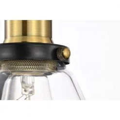 Buy ✔️ Mateo 1-Light Black and Antique Brass Mini Pendant Light with Clear Glass Shade by Edvivi 😀 -Deals Edvivi || Atlas Store black and antique brass edvivi pendant lights epj4934bkab 76 1000