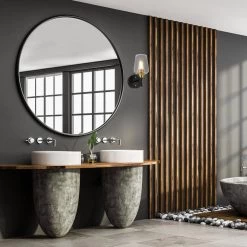 Top 10 👍 Arlo 5 in. 1-Light Black and Antique Brass Indoor Wall Sconce with Clear Glass Shade by Edvivi 😀 -Deals Edvivi || Atlas Store black and antique brass edvivi vanity lighting ew2534bkab 4f 1000