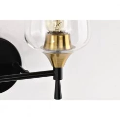 Coupon 🛒 Arlo 13 in. 2-Lights Black and Antique Brass Vanity Light with Clear Wine Glass Shades by Edvivi 💯 -Deals Edvivi || Atlas Store black and antique brass edvivi vanity lighting ew2634bkab 1d 1000