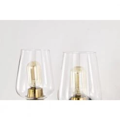 Coupon 🛒 Arlo 13 in. 2-Lights Black and Antique Brass Vanity Light with Clear Wine Glass Shades by Edvivi 💯 -Deals Edvivi || Atlas Store black and antique brass edvivi vanity lighting ew2634bkab 44 1000