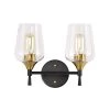 Coupon 🛒 Arlo 13 in. 2-Lights Black and Antique Brass Vanity Light with Clear Wine Glass Shades by Edvivi 💯 -Deals Edvivi || Atlas Store black and antique brass edvivi vanity lighting ew2634bkab 64 1000