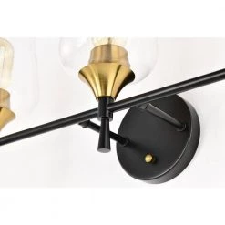 Hot Sale 🥰 Arlo 21 in. 3-Lights Black and Antique Brass Vanity Light with Clear Wine Glass Shades by Edvivi ❤️ -Deals Edvivi || Atlas Store black and antique brass edvivi vanity lighting ew2734bkab fa 1000