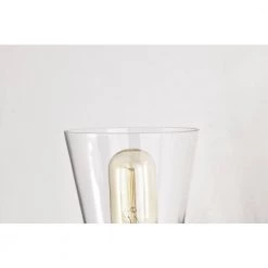 Best Sale 🛒 Briarwood 1-Light Black and Antique Brass Indoor Wall Sconce with Clear Cone Glass Shade by Edvivi 👍 -Deals Edvivi || Atlas Store black and antique brass edvivi vanity lighting ew6684bkab 1f 1000