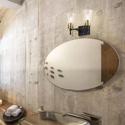 Best Pirce ⌛ Briarwood 13 in. 2-Lights Black and Antique Brass Vanity Light with Clear Cone Glass Shades by Edvivi 🛒 -Deals Edvivi || Atlas Store black and antique brass edvivi vanity lighting ew6784bkab 31 1000