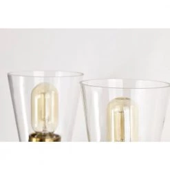 Best Pirce ⌛ Briarwood 13 in. 2-Lights Black and Antique Brass Vanity Light with Clear Cone Glass Shades by Edvivi 🛒 -Deals Edvivi || Atlas Store black and antique brass edvivi vanity lighting ew6784bkab fa 1000