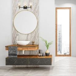 Best deal 🎁 Briarwood 21 in. 3-Lights Black and Antique Brass Vanity Light with Clear Glass Cone Shades by Edvivi 😀 -Deals Edvivi || Atlas Store black and antique brass edvivi vanity lighting ew6884bkab 4f 1000