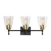 Best deal 🎁 Briarwood 21 in. 3-Lights Black and Antique Brass Vanity Light with Clear Glass Cone Shades by Edvivi 😀 -Deals Edvivi || Atlas Store black and antique brass edvivi vanity lighting ew6884bkab 64 1000