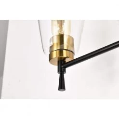 Best deal 🎁 Briarwood 21 in. 3-Lights Black and Antique Brass Vanity Light with Clear Glass Cone Shades by Edvivi 😀 -Deals Edvivi || Atlas Store black and antique brass edvivi vanity lighting ew6884bkab 76 1000