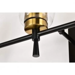 Hot Sale 🛒 Briarwood 30 in. 4-Lights Black and Antique Brass Vanity Light with Clear Glass Cone Shades by Edvivi 🔥 -Deals Edvivi || Atlas Store black and antique brass edvivi vanity lighting ew6984bkab 66 1000