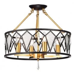 Top 10 ✨ Imperium Mid-Century Modern 4-Light Black and Antique Gold Dual Set-Up Chandelier with Ice Glass and Crystals by Edvivi 🎉 -Deals Edvivi || Atlas Store black and antique gold edvivi chandeliers edg8175bk 40 1000