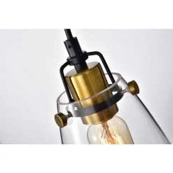 Best reviews of 🧨 Sabine 3-Light Modern Black and Antique Gold Industrial Pendant with Clear Glass Shade by Edvivi ✔️ -Deals Edvivi || Atlas Store black and antique gold edvivi chandeliers epc5475bk fa 1000