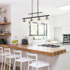 Discount ✨ 4-Light Black and Antique Gold Kitchen Island Chandelier by Edvivi 🧨 -Deals Edvivi || Atlas Store black and antique gold edvivi chandeliers epd127bk 1d 1000