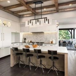 Hot Sale 🎁 Luster Contemporary 3-Light Black and Antique Gold Kitchen Island Chandelier with Verre Strie Glass by Edvivi ❤️ -Deals Edvivi || Atlas Store black and antique gold edvivi chandeliers epd3105bk 44 1000