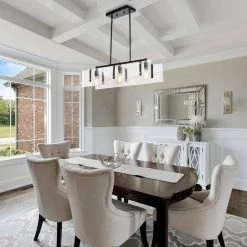 Hot Sale 🎁 Luster Contemporary 3-Light Black and Antique Gold Kitchen Island Chandelier with Verre Strie Glass by Edvivi ❤️ -Deals Edvivi || Atlas Store black and antique gold edvivi chandeliers epd3105bk 4f 1000