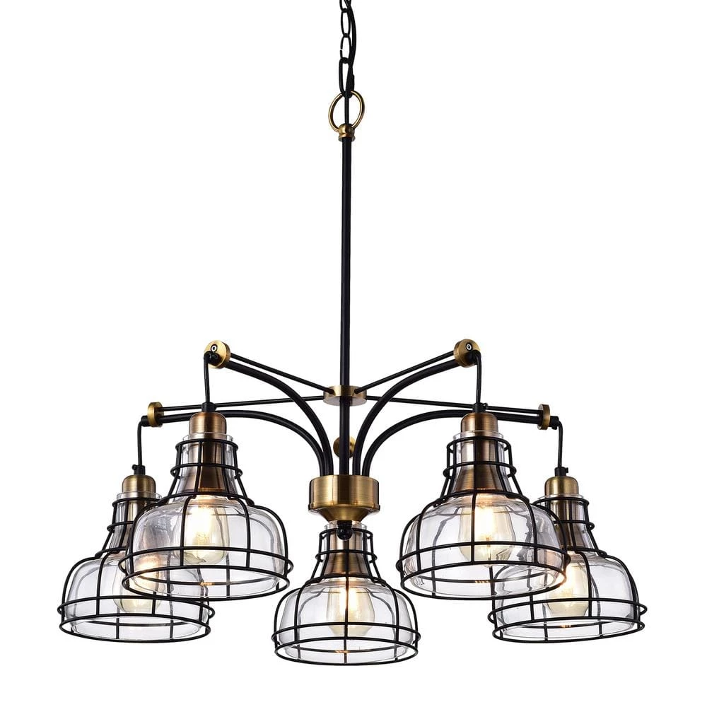 Best reviews of ๐ Paris 5-Light Black and Antique Gold Industrial Chandelier with Black Cage and Clear Glass Shades by Edvivi ๐ 3 Best reviews of ๐ Paris 5-Light Black and Antique Gold Industrial Chandelier with Black Cage and Clear Glass Shades by Edvivi ๐