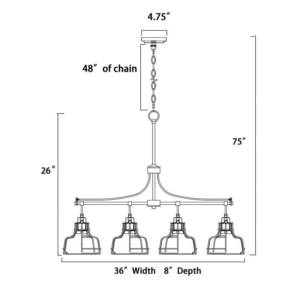 Cheapest ๐ 4-Light Black and Antique Gold Linear Chandelier with Clear Glass Shades by Edvivi ๐ 8 Cheapest ๐ 4-Light Black and Antique Gold Linear Chandelier with Clear Glass Shades by Edvivi ๐ - Image 6