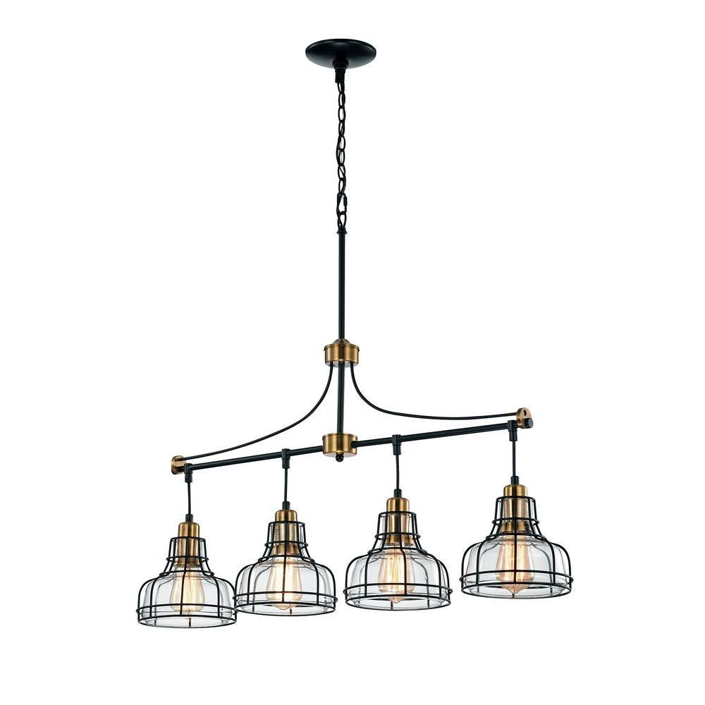 Cheapest ๐ 4-Light Black and Antique Gold Linear Chandelier with Clear Glass Shades by Edvivi ๐ 6 Cheapest ๐ 4-Light Black and Antique Gold Linear Chandelier with Clear Glass Shades by Edvivi ๐ - Image 4