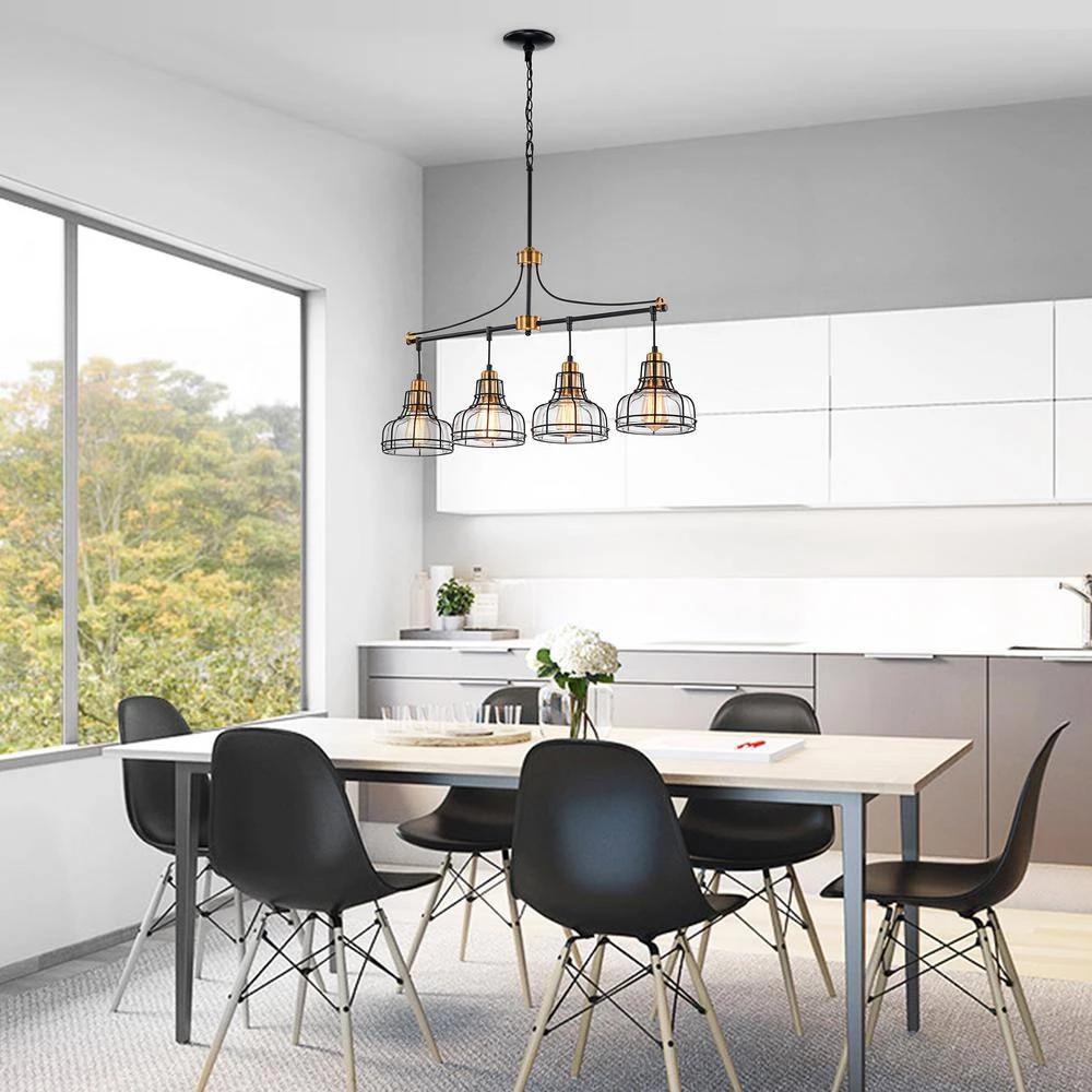 Cheapest ๐ 4-Light Black and Antique Gold Linear Chandelier with Clear Glass Shades by Edvivi ๐ 4 Cheapest ๐ 4-Light Black and Antique Gold Linear Chandelier with Clear Glass Shades by Edvivi ๐ - Image 2